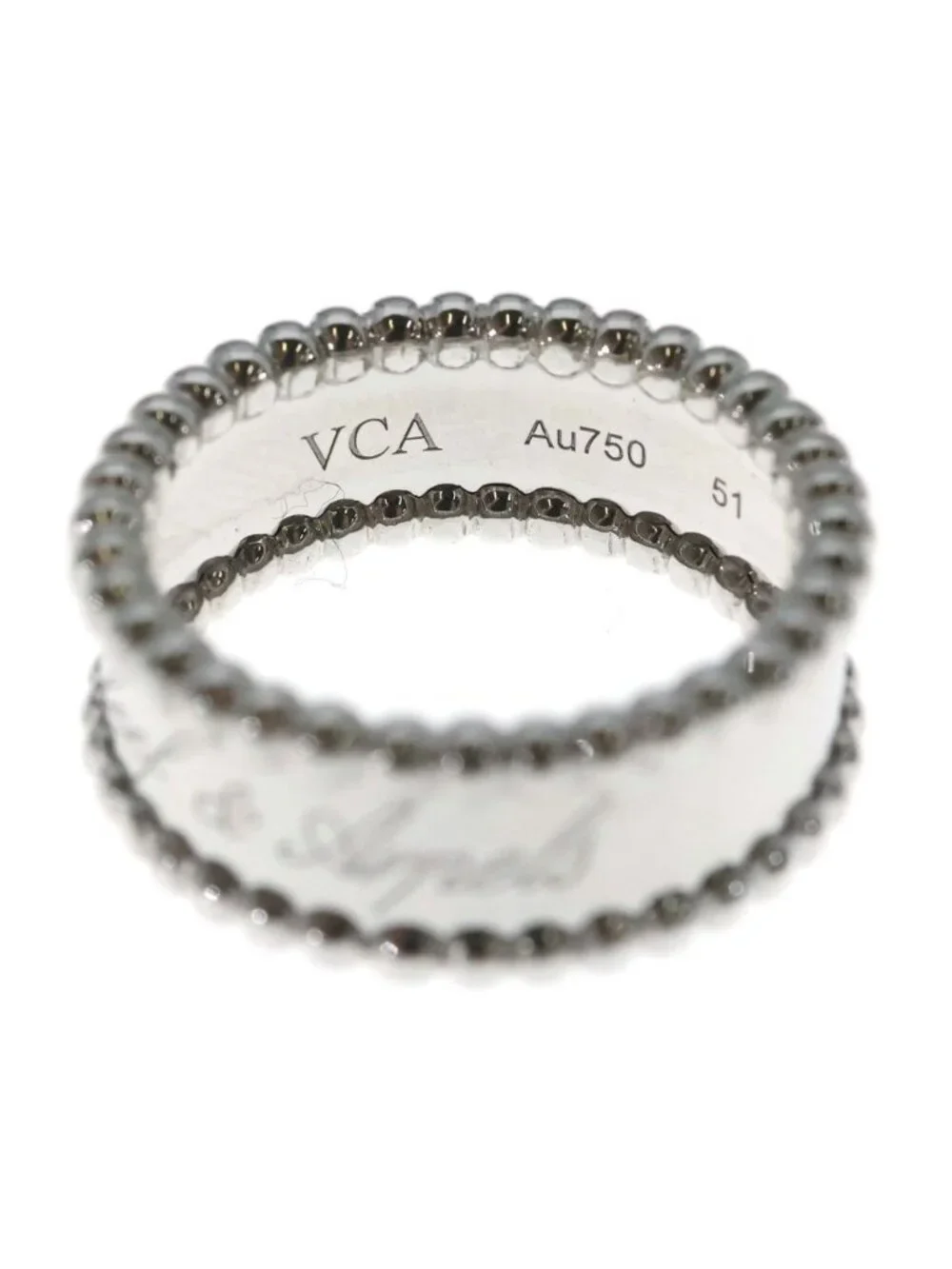 Van Cleef & Arpels Perlee Signature Ring 18k White Gold
